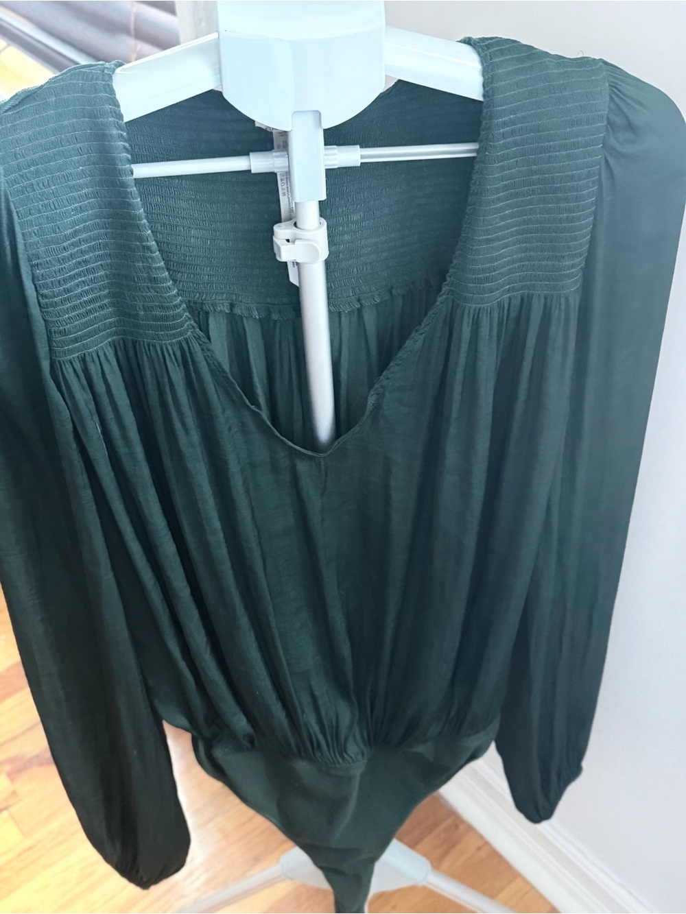 Free People Green Textured Bodysuit Size M Like New - Picture 3 of 12